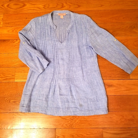 Linen blue Top size M - Picture 1 of 5